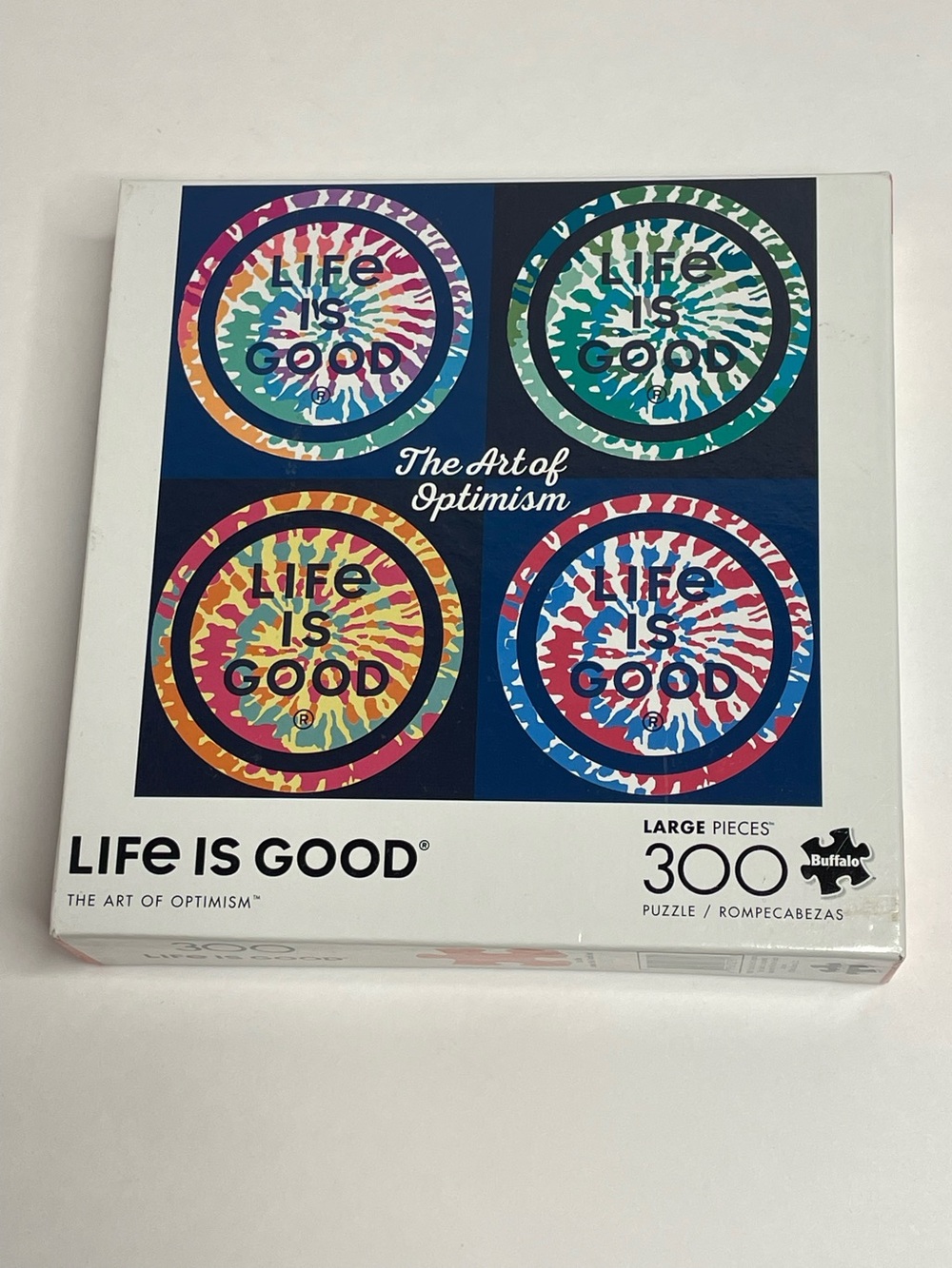 Life Is Good Buffalo Games 300 pc Puzzle NIB Sealed New Tye Dye Art Of Optimism